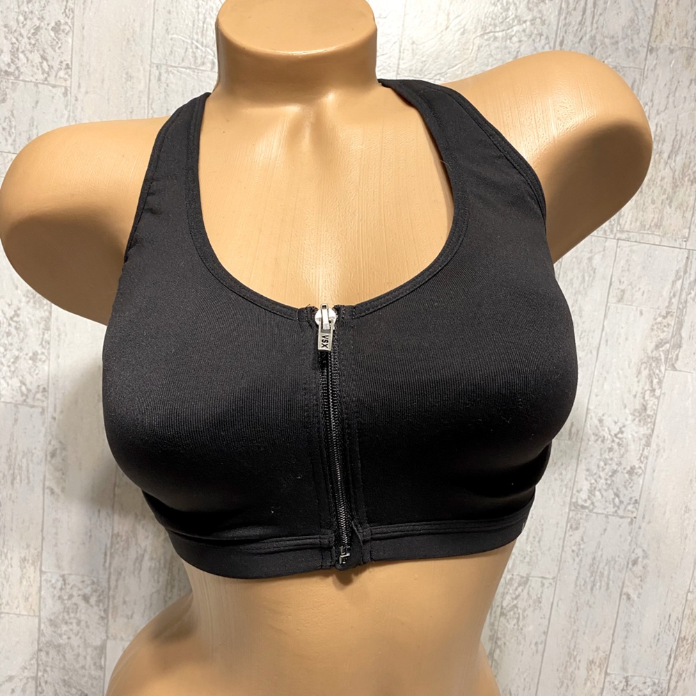VS Sports bra front closure clasp zipper black #5
